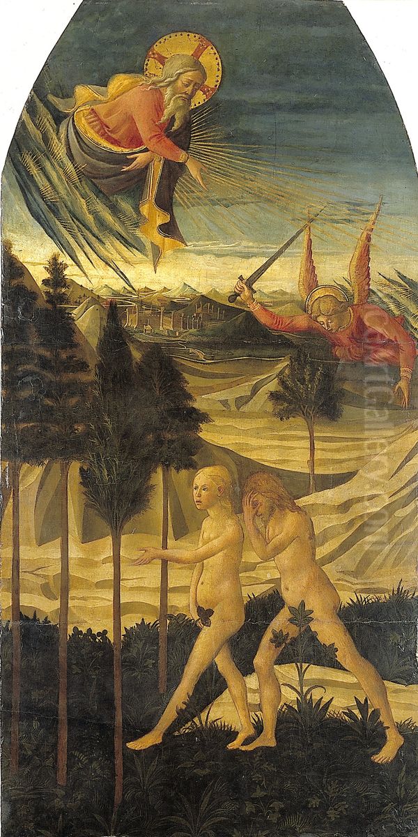 espulsione dal paradiso terrestre Oil Painting by Domenico Di Michelino