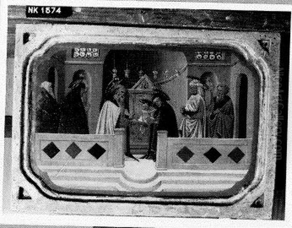 De presentatie van Christus in de tempel Oil Painting by Bernardino Butinone