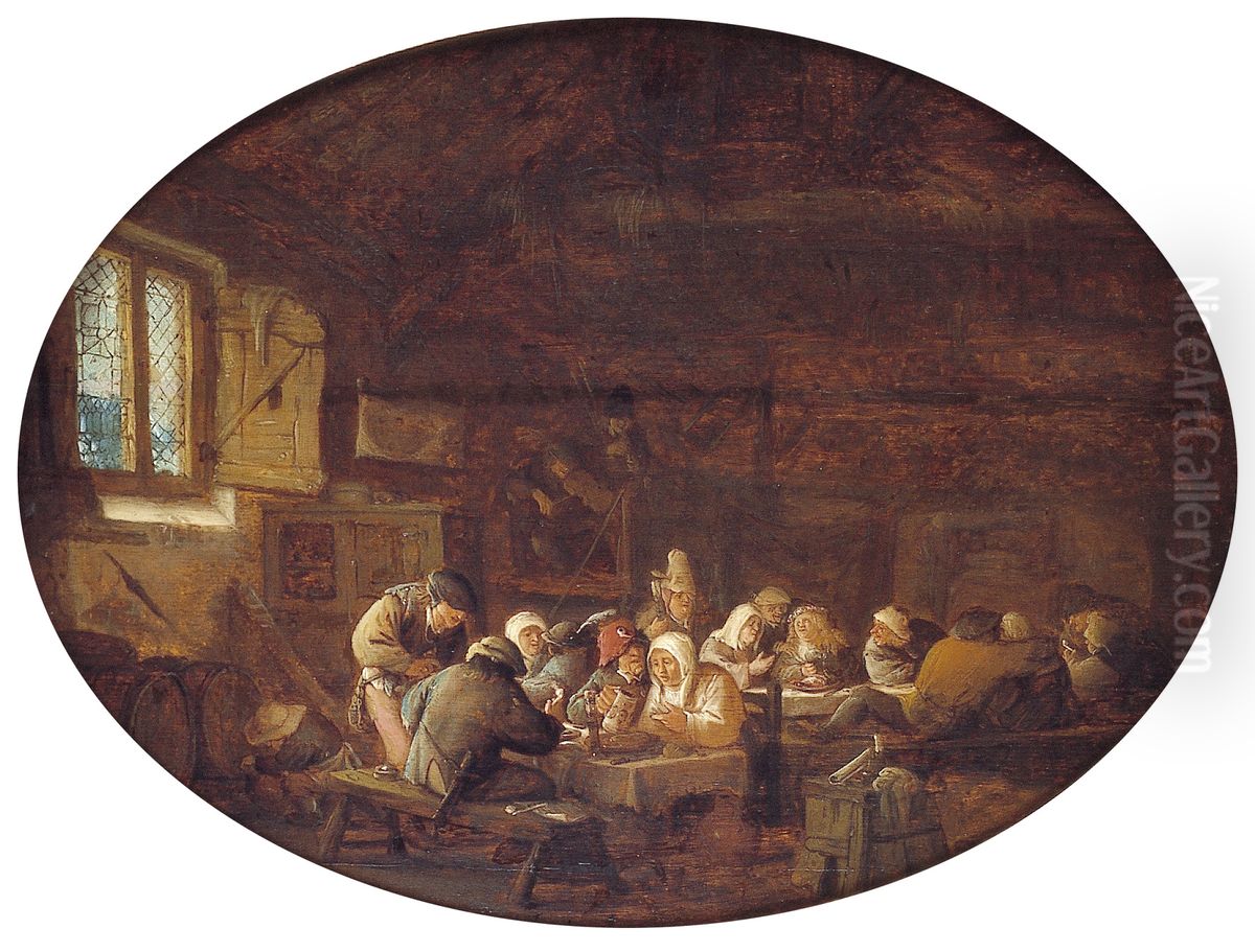 Farmer's Wedding Oil Painting by Isaac Van Ostade