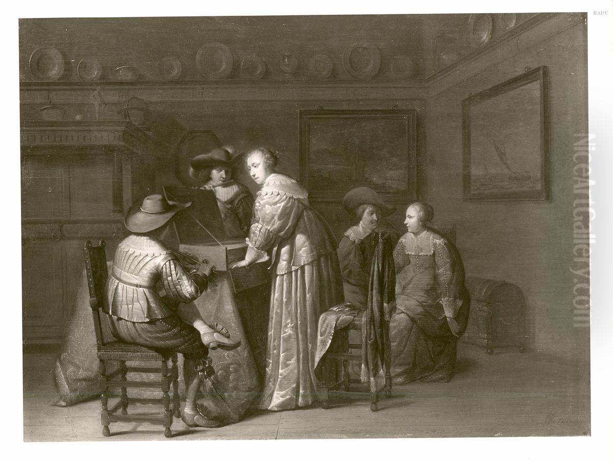 Muzikaal gezelschap Oil Painting by Gerard Ter Borch