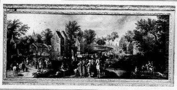 Village fete with Procession Oil Painting by Robert van den Hoecke