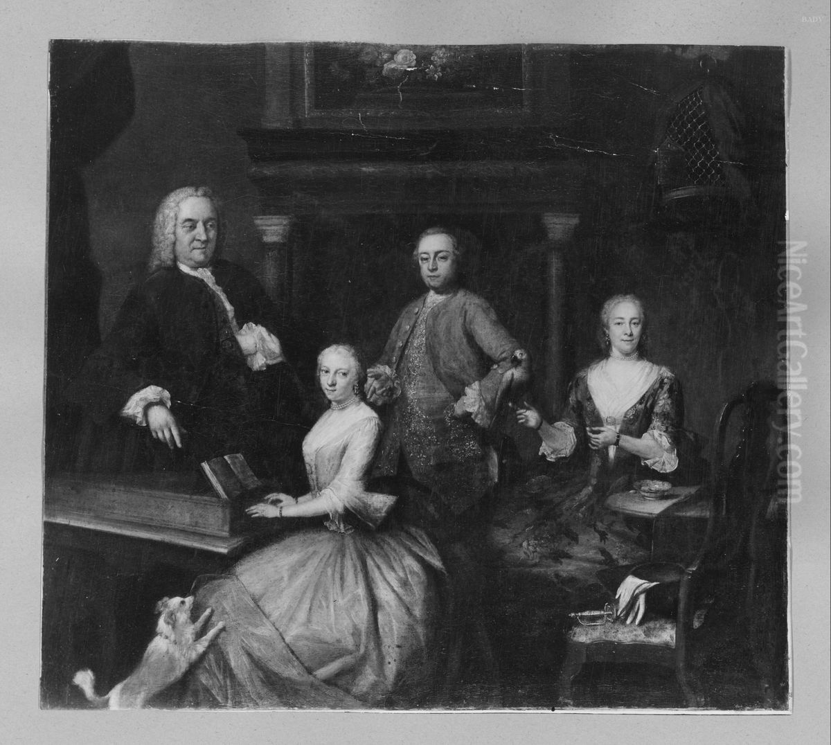 Portrait of a family Oil Painting by Jan Maurits Quinkhard