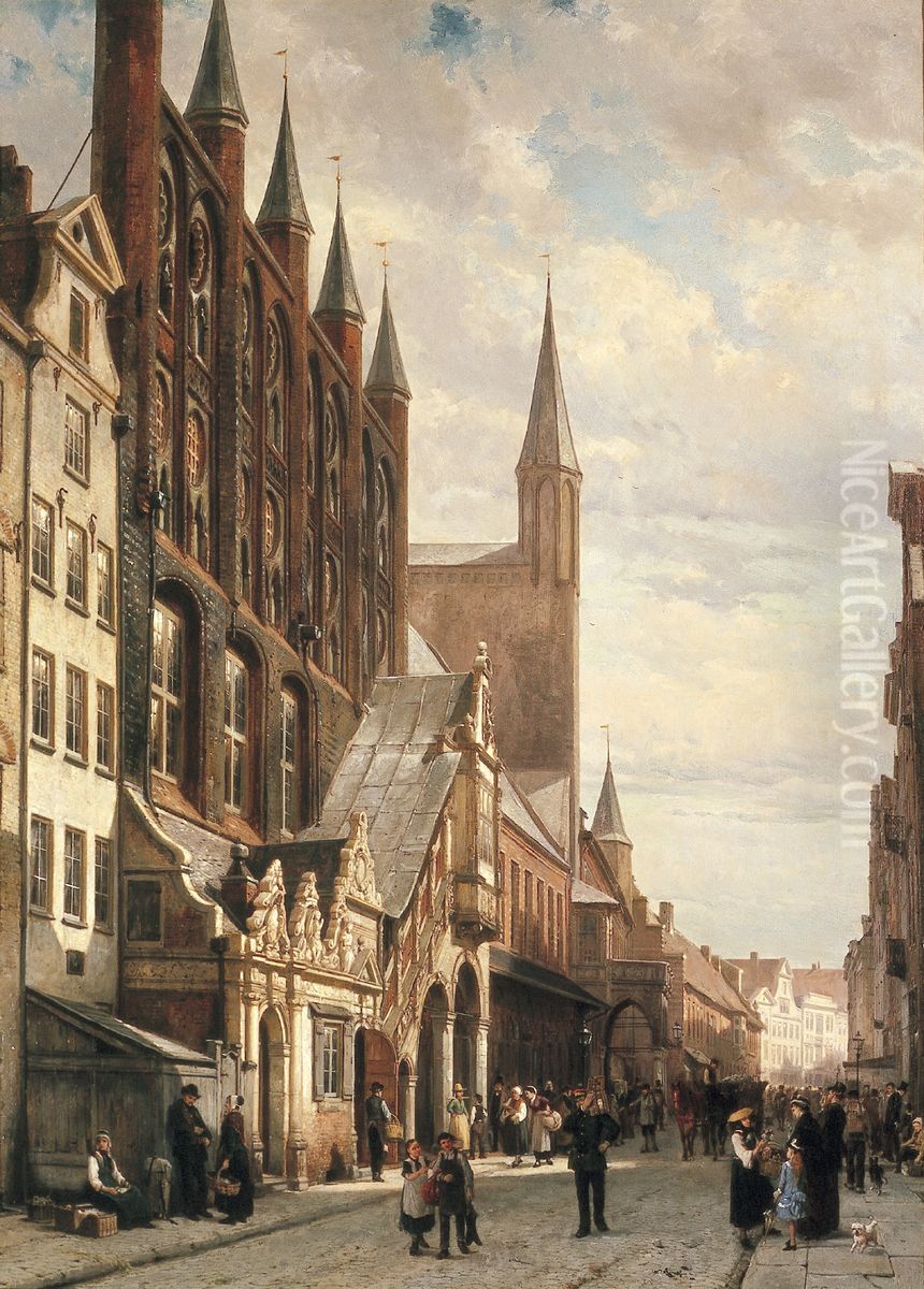 Raadhuis te Lubeck Oil Painting by Cornelis Springer