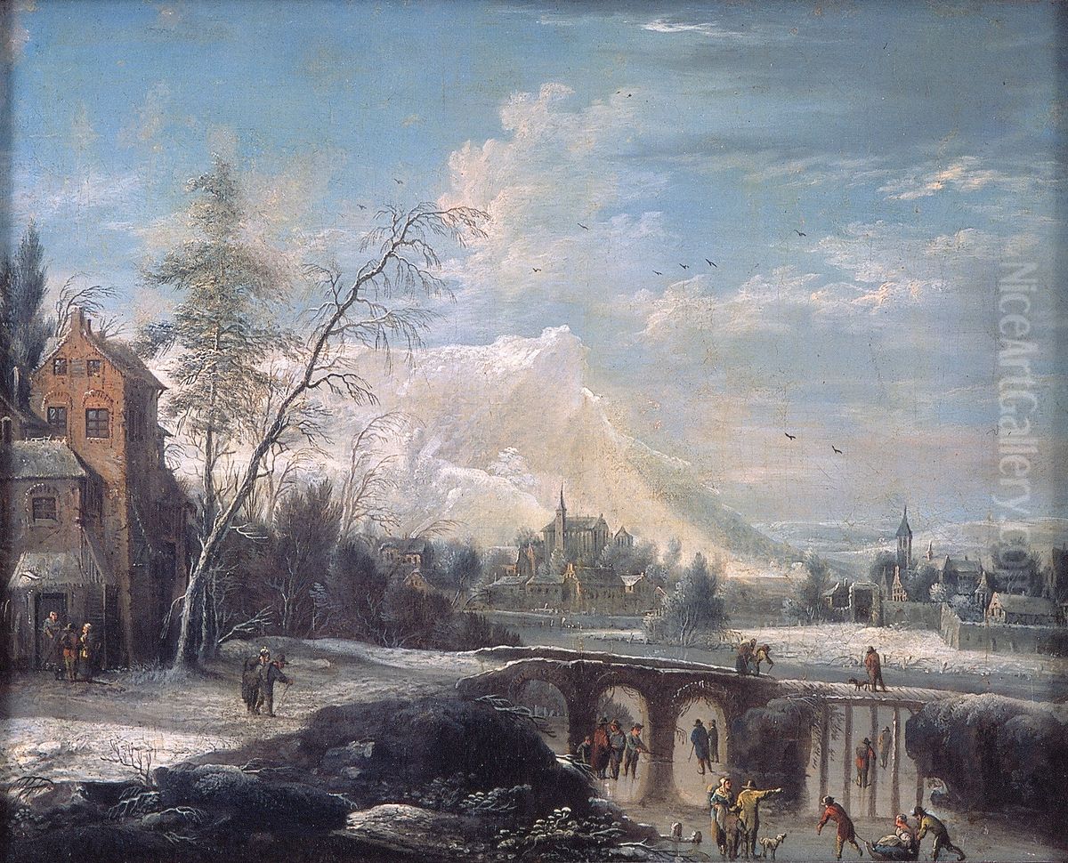 Wintergezicht Oil Painting by Jan Griffier I