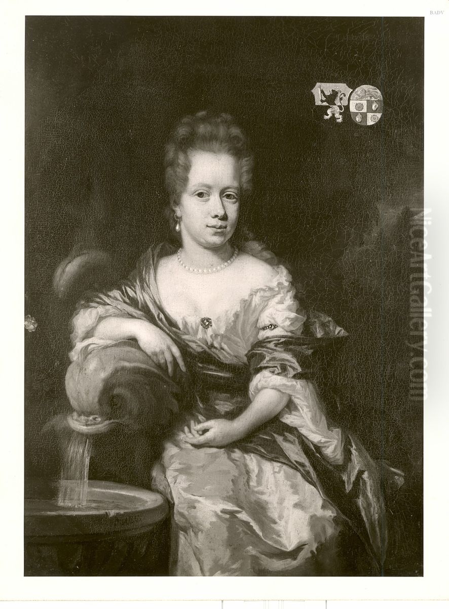 Johanna van den Brande (1668-1691). Echtgenote van Daniel Radermacher II Oil Painting by Nicolaes Maes