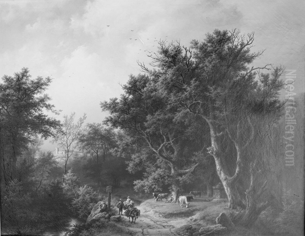 forest - landscape Oil Painting by Barend Cornelis Koekkoek