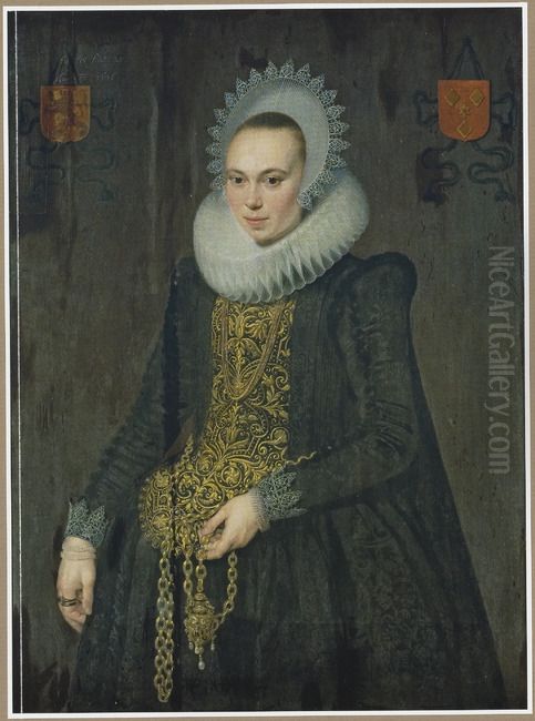 Portrat der Frau de Kies van Wissen Oil Painting by Cornelis van der Voort