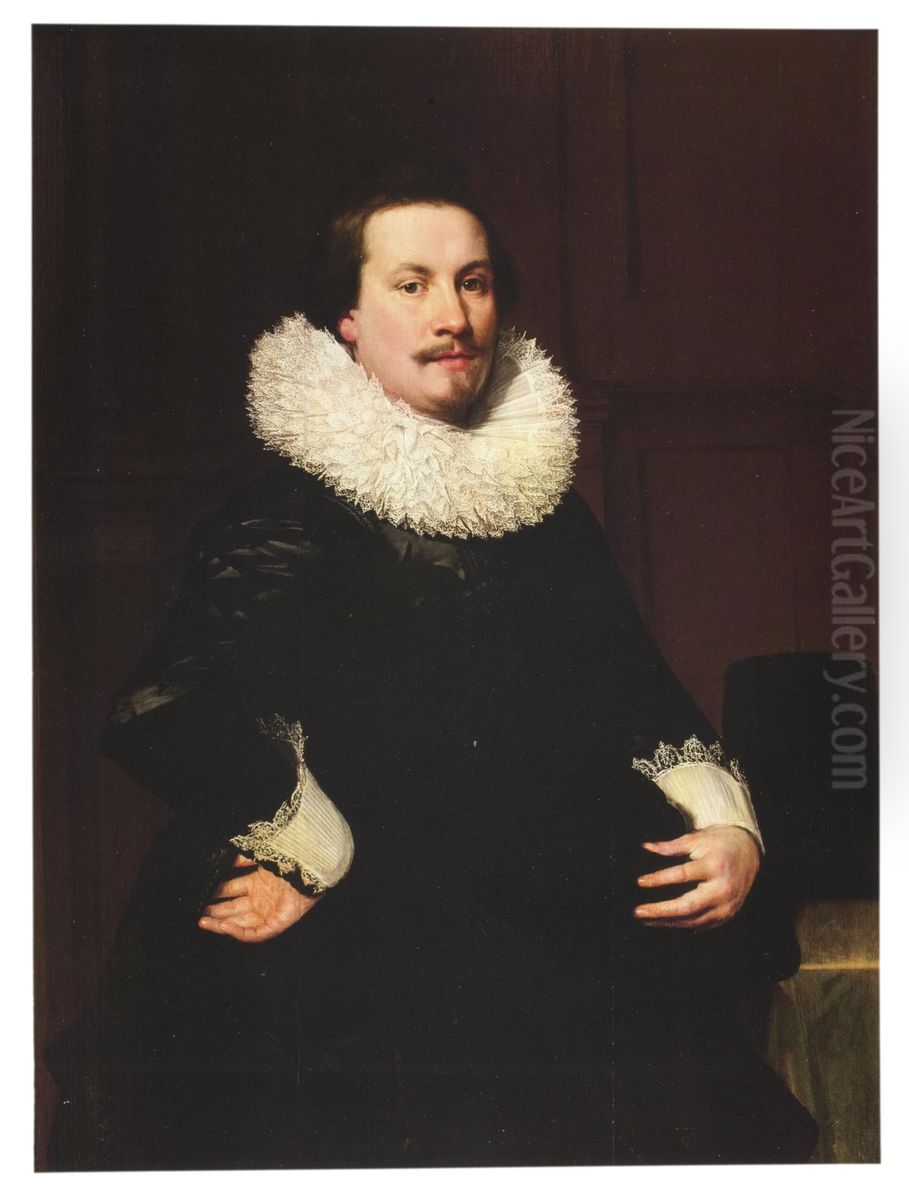 Portrait of a Man Aged 27 Oil Painting by Jan Van Ravesteyn