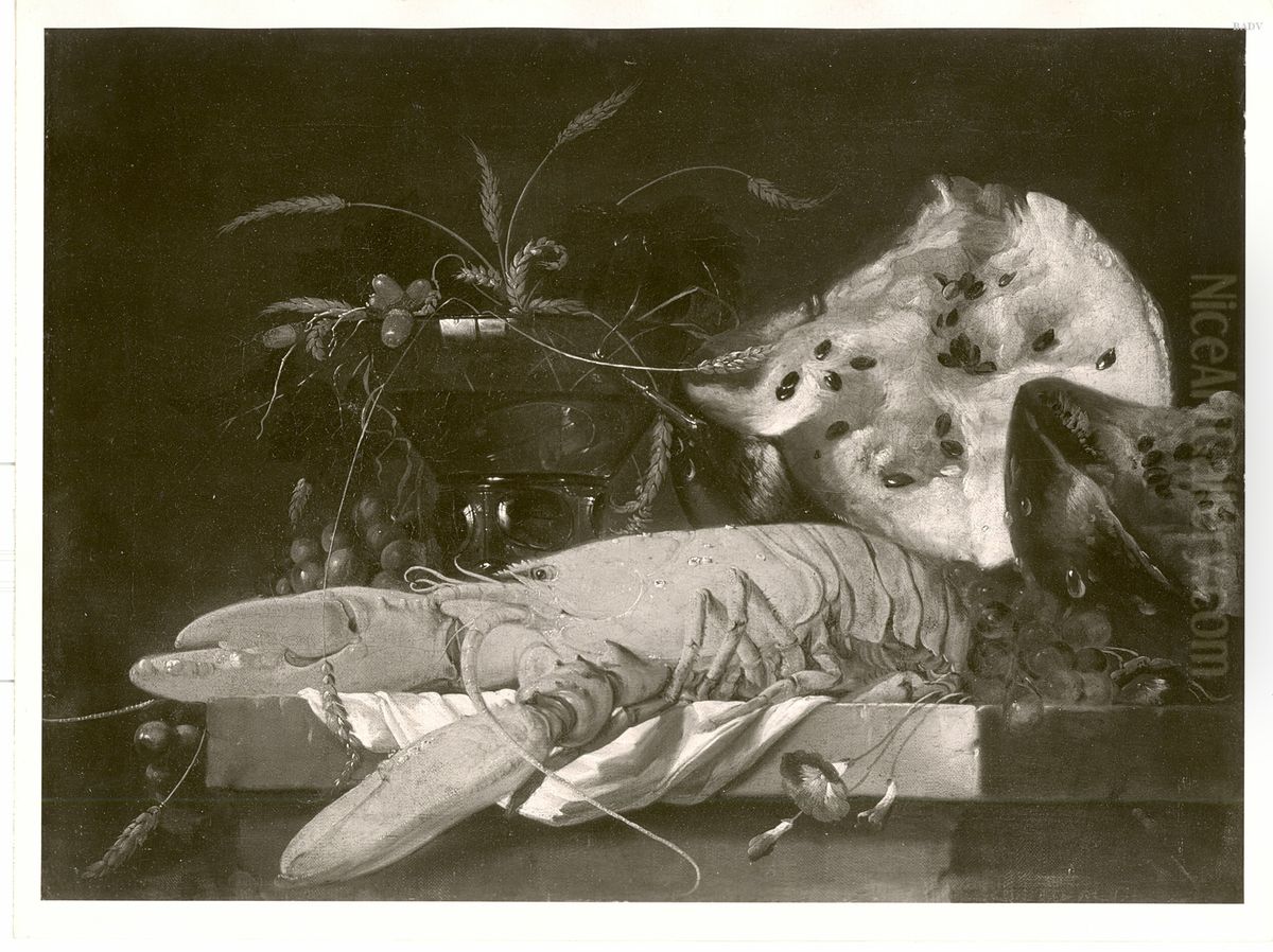 Stillleben mit Hummer und Melone Oil Painting by Jan Davidsz. De Heem