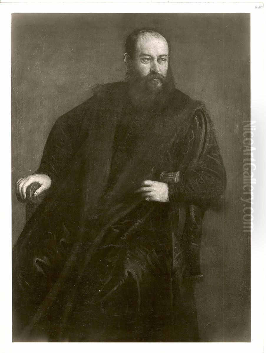 Bildnis eines Mannes im pelzbesetztem Mantel Oil Painting by Paolo Veronese (Caliari)