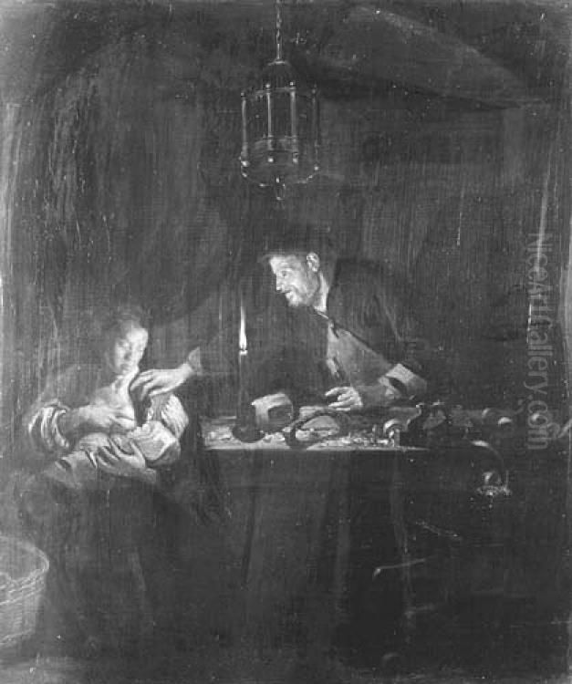 Holy Family Oil Painting by Emanuel de Witte