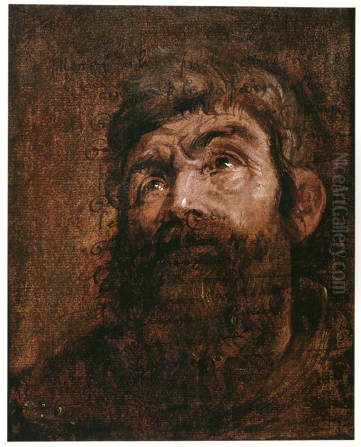 Study of the Head of an Apostle Oil Painting by Sir Anthony Van Dyck