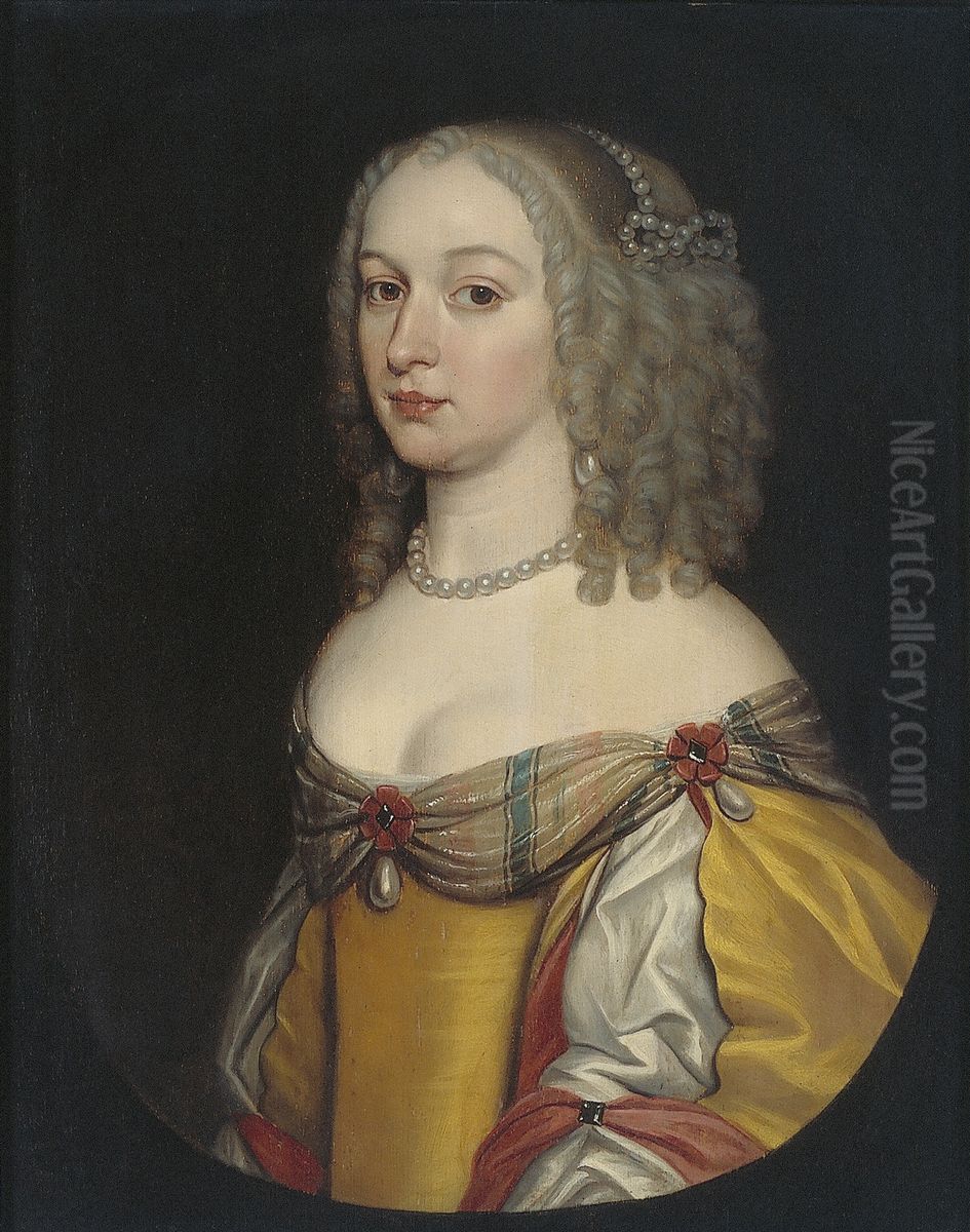 Portret van een vrouw, mogelijk Amalia Margaretha van Brederode (1626/27-1663/65) Oil Painting by Gerard van Honthorst