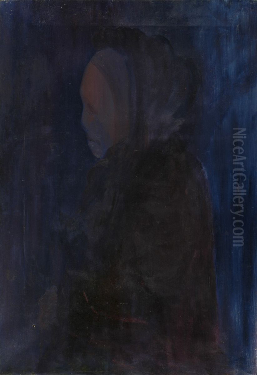 Vrouwenportret Oil Painting by Karel Albert Schmidt