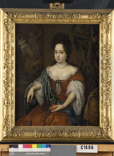 Portret van een vrouw, mogelijk Catharina Hoffer (1678-1707) Echtgenote van Adriaan Hoffer Oil Painting by Johannes van Haensbergen