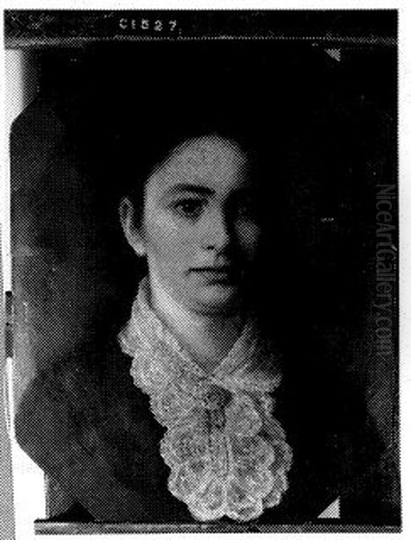 Portrait of Mrs Anna Julia Couwenberg Oil Painting by Martinus Wilhelmus Liernur