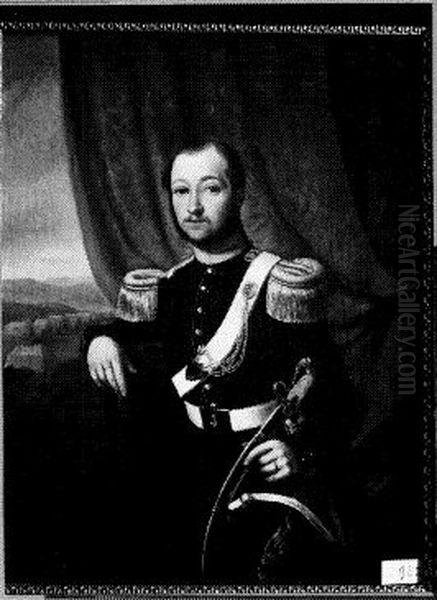 Herman Willem Brunings (1815-1842) Oil Painting by Henri Jean Baptiste Jolly