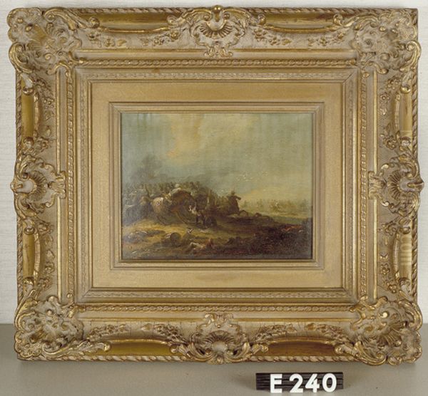 Een veldslag, mogelijk de Slag op de Mookerheide in 1574 Oil Painting by Charles Rochussen