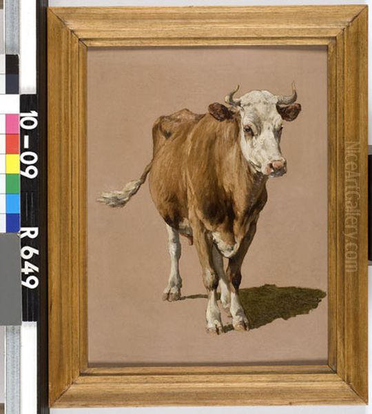 Studie van een koe Oil Painting by Johannes-Hubertus-Leonardus de Haas