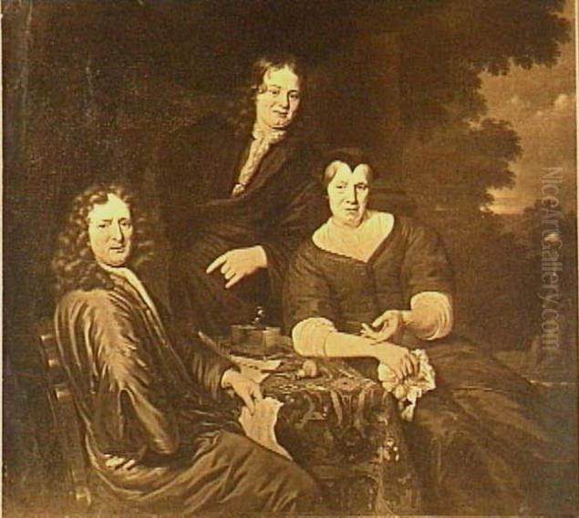 Familieportret Oil Painting by Michiel van Musscher
