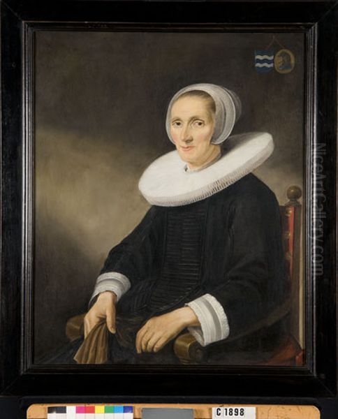 Jacobmina de Grebber, wife of Pieter Anthonisz. van Bronckhorst Oil Painting by Anthonie Palamedesz.
