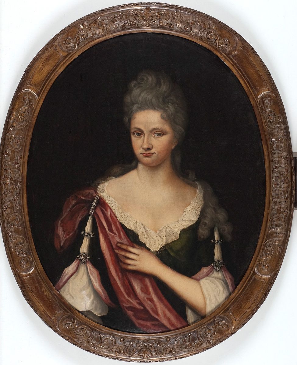 Portrait of  Anna Rethaan (1684-1729) Oil Painting by Johannes van Haensbergen