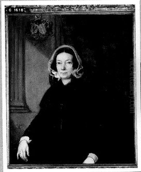 Johanna Philippina van Herzeele (1777-1858). Echtgenote van Jonkheer Francois Pierre Guillaume van Schuylenburch Oil Painting by Henri Jean Baptiste Jolly