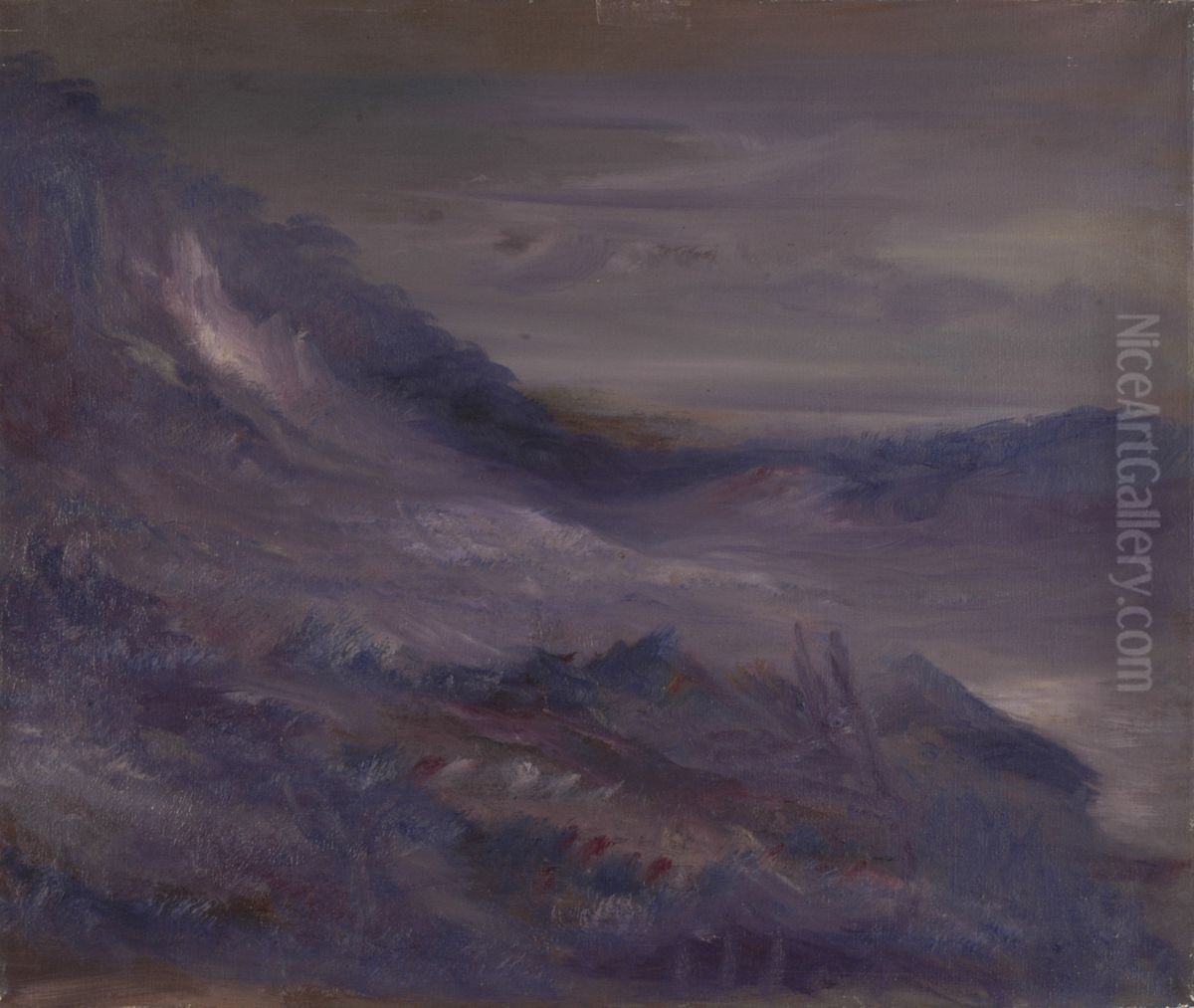 Woest landschap met zee Oil Painting by Karel Albert Schmidt