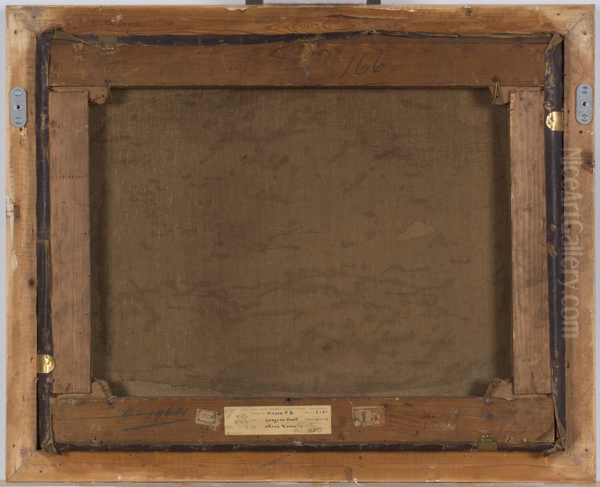 Gezicht op een kanaal Oil Painting by Ferdinand Bernhard Hoppe