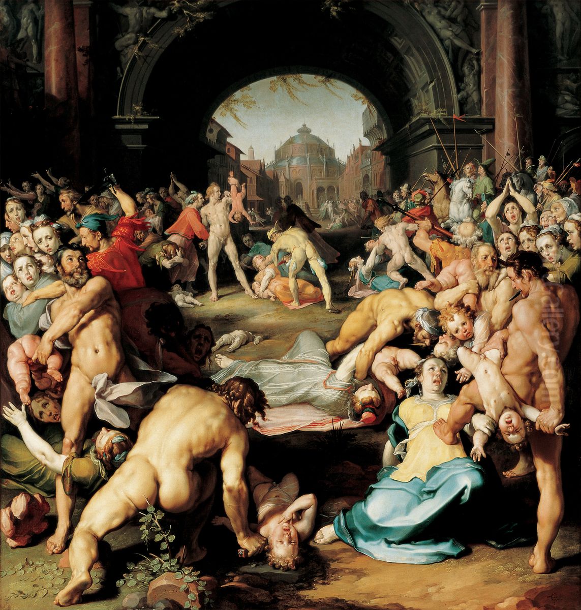 The Massacre of the Innocents Oil Painting by Cornelis van Haarlem