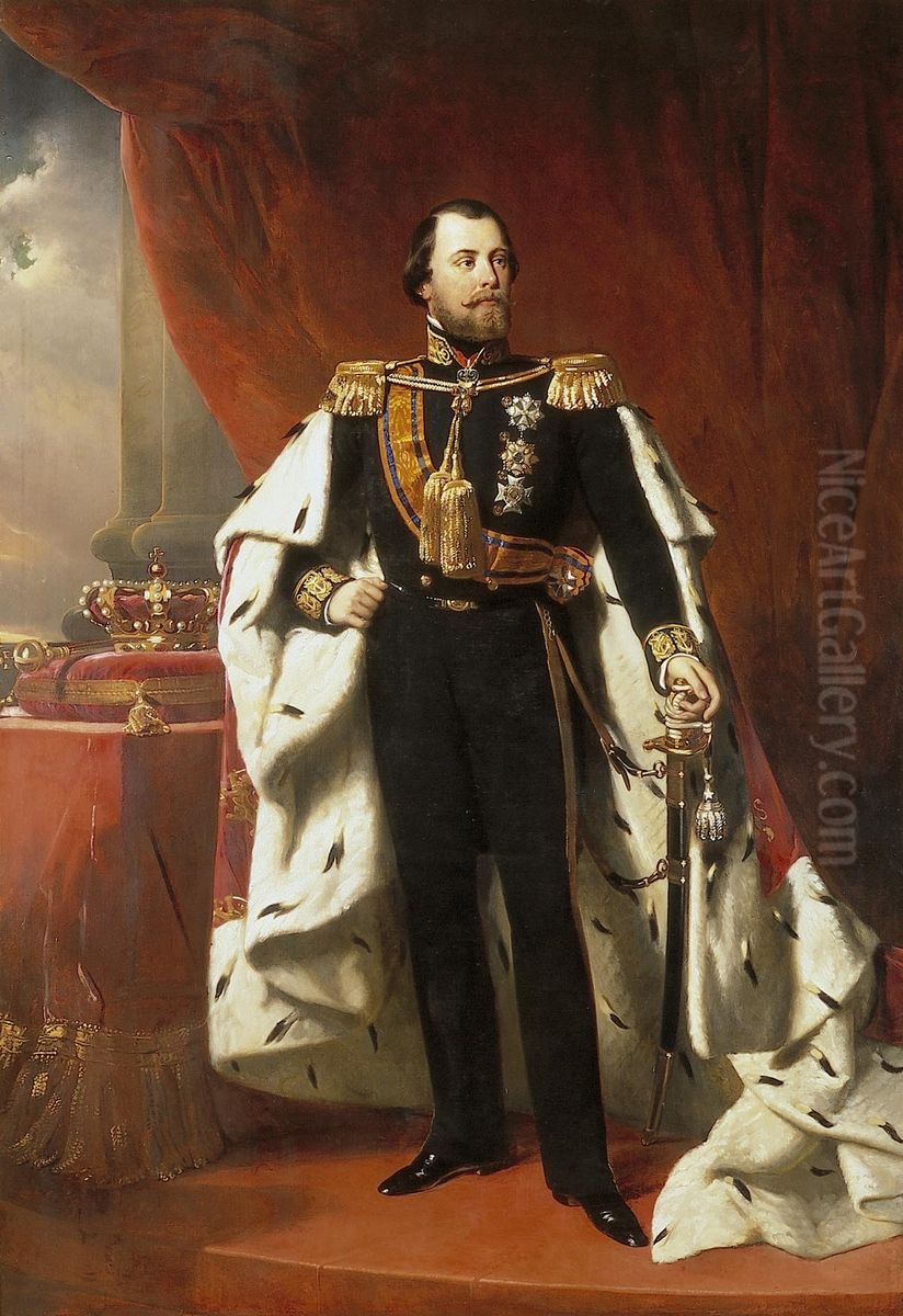 William III(1817-1890), King of the Netherlands. Oil Painting by Nicolaas Pieneman