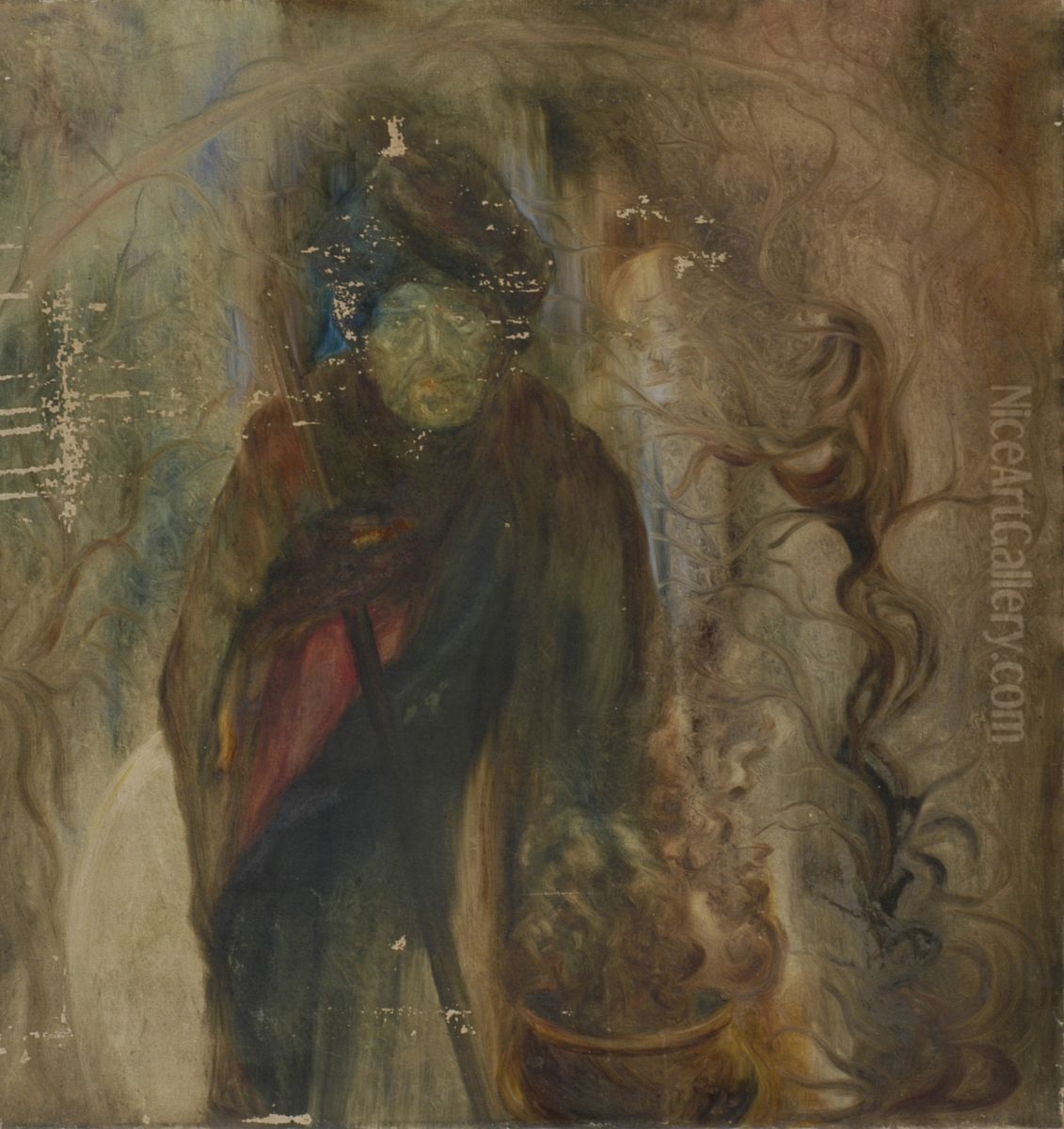 Deze is het, die de hand kan steken in gesmolten metaal en macht heeft oever de valsche profeten Oil Painting by Karel Albert Schmidt