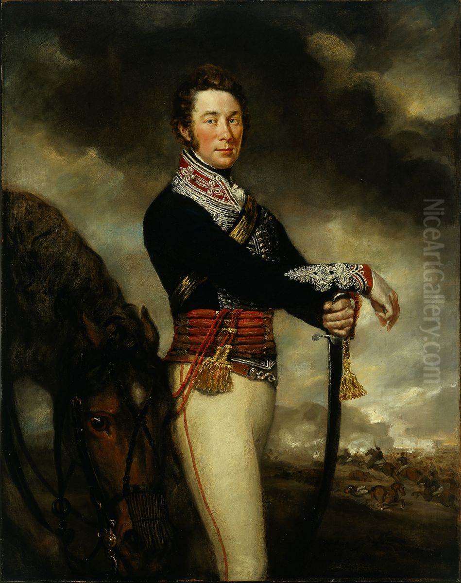 Captain Peter Hawker of the 14th Light Dragoons Oil Painting by James Northcote