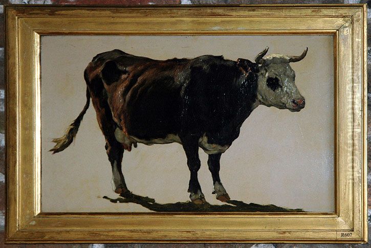 Studie van een koe Oil Painting by Johannes-Hubertus-Leonardus de Haas