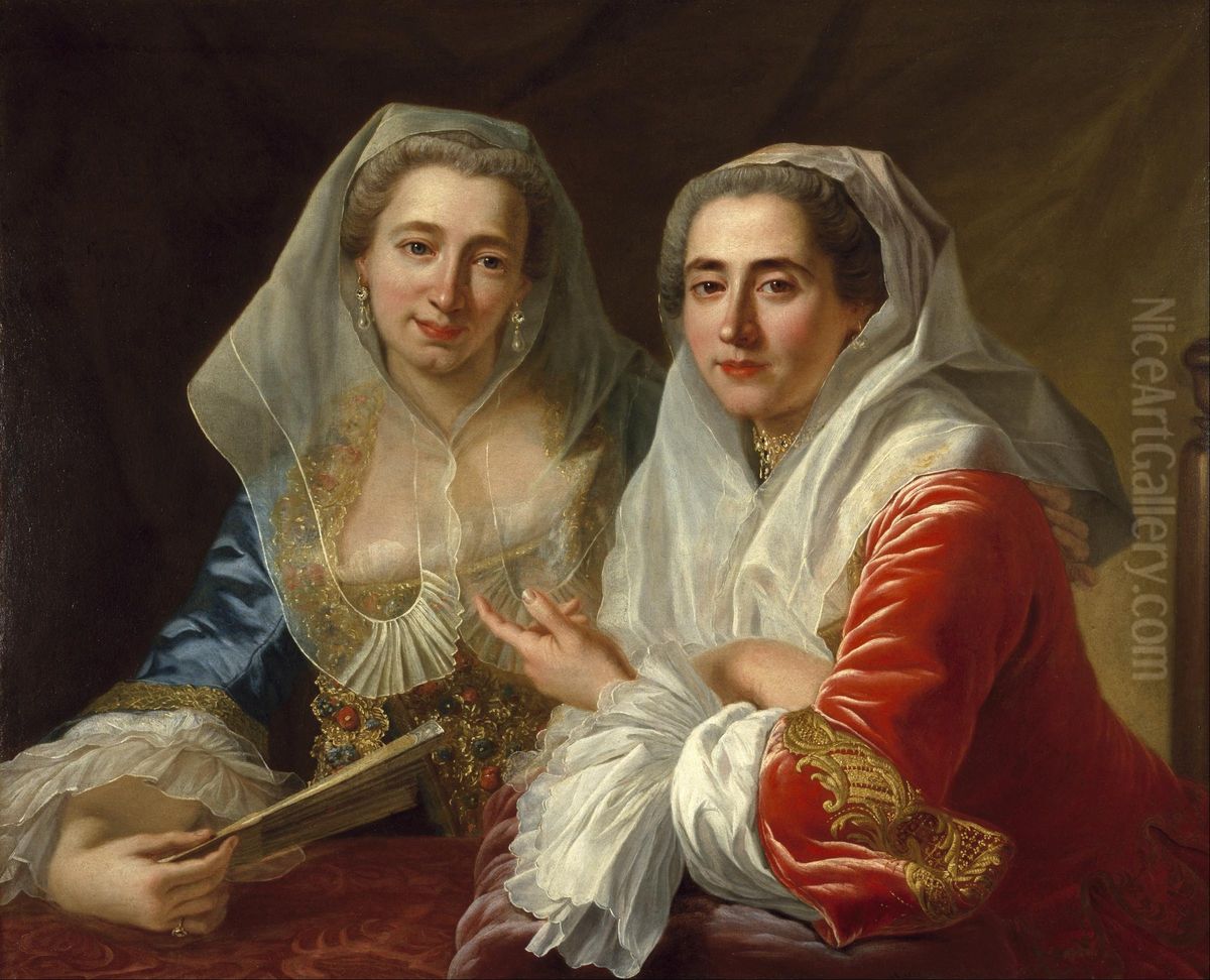 The Mirabita Sisters Oil Painting by Antoine de Favray