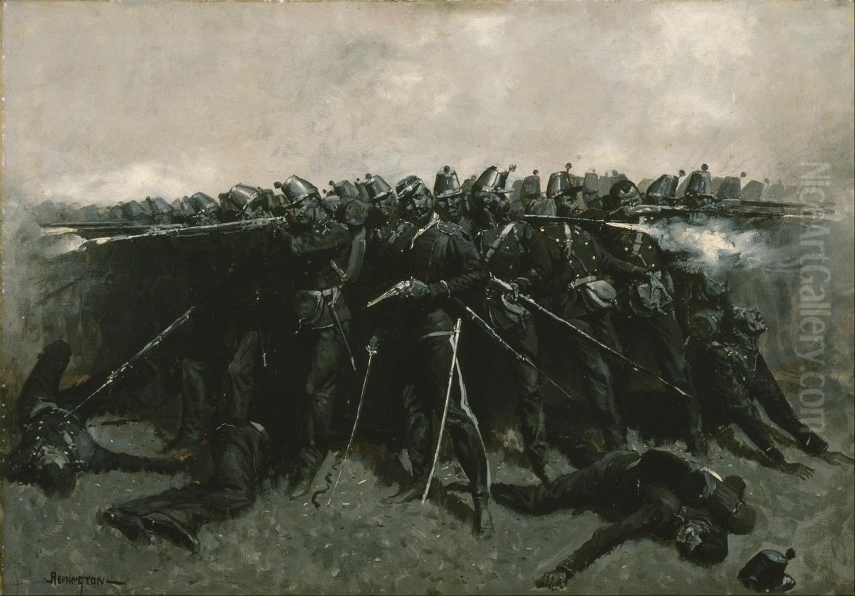 The Infantry Square Oil Painting by Frederic Remington
