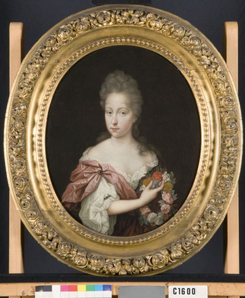 Portrait of Jacoba Hoffer (1681-1741) Oil Painting by Johannes van Haensbergen