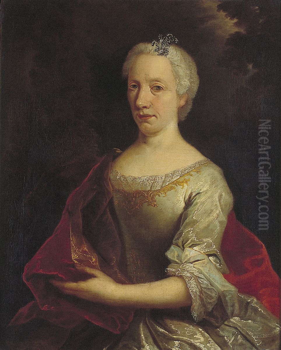 Portrait of Helena Gillerdon (1675-1737), echtgenote van Arend Thomee Oil Painting by Jan Maurits Quinkhard