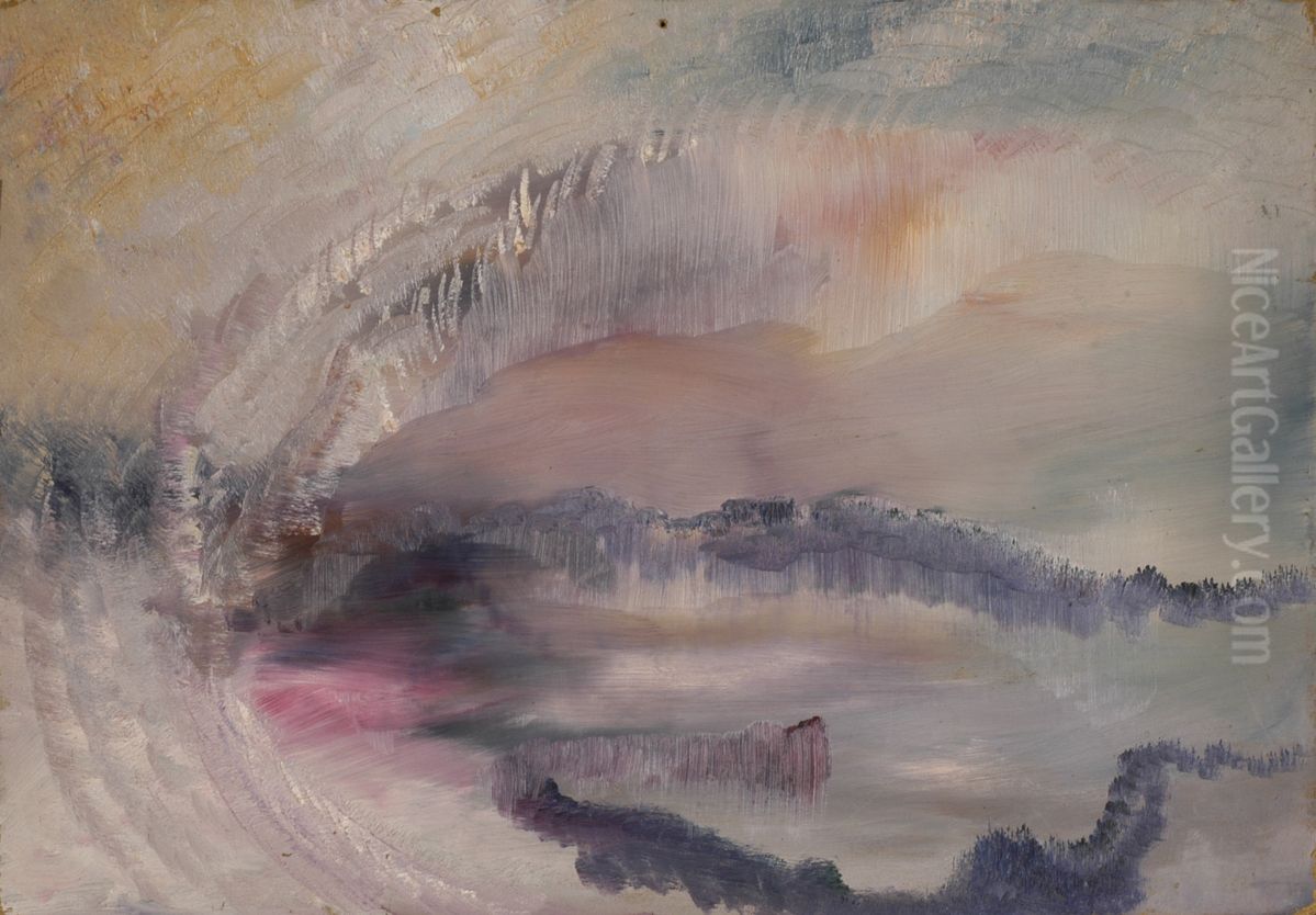 Kleurschets landschappelijk Oil Painting by Karel Albert Schmidt