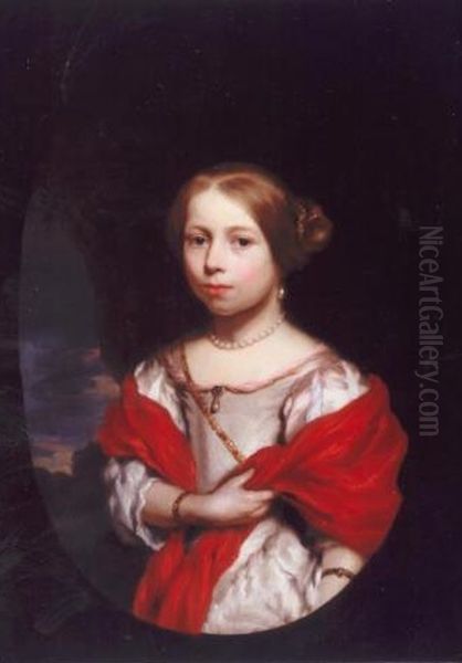 Portrait of Agatha van Loon (1666-1699) Oil Painting by Nicolaes Maes