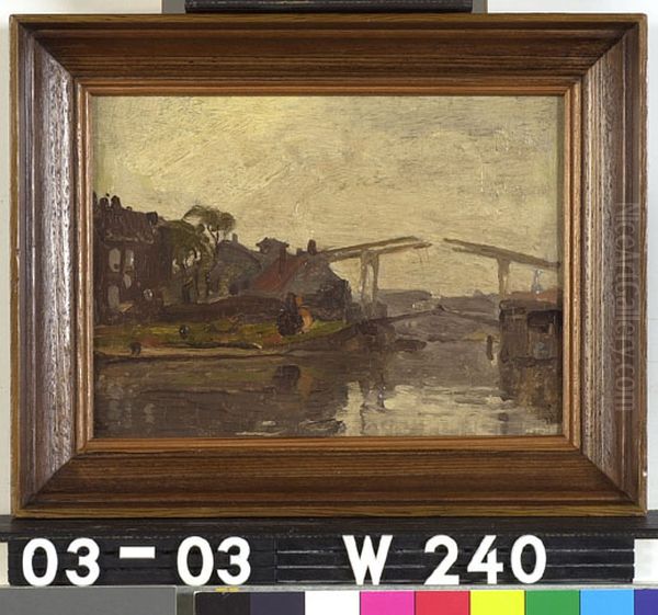 De ophaalbrug aan de Zandhoek Oil Painting by Willem Witsen