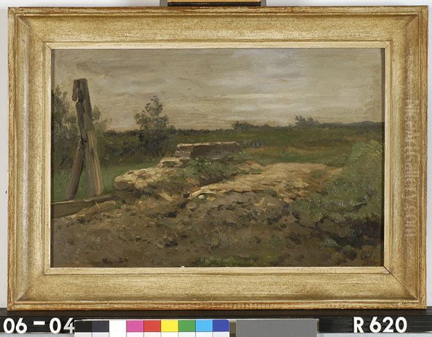 Landschap met brug Oil Painting by Johannes-Hubertus-Leonardus de Haas
