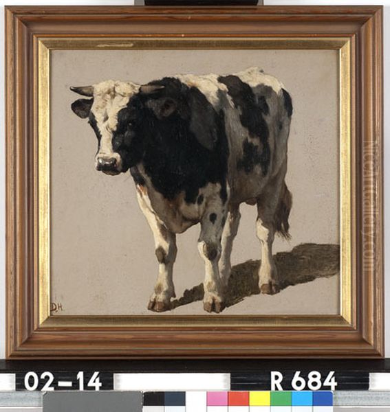 Studie van een stier Oil Painting by Johannes-Hubertus-Leonardus de Haas