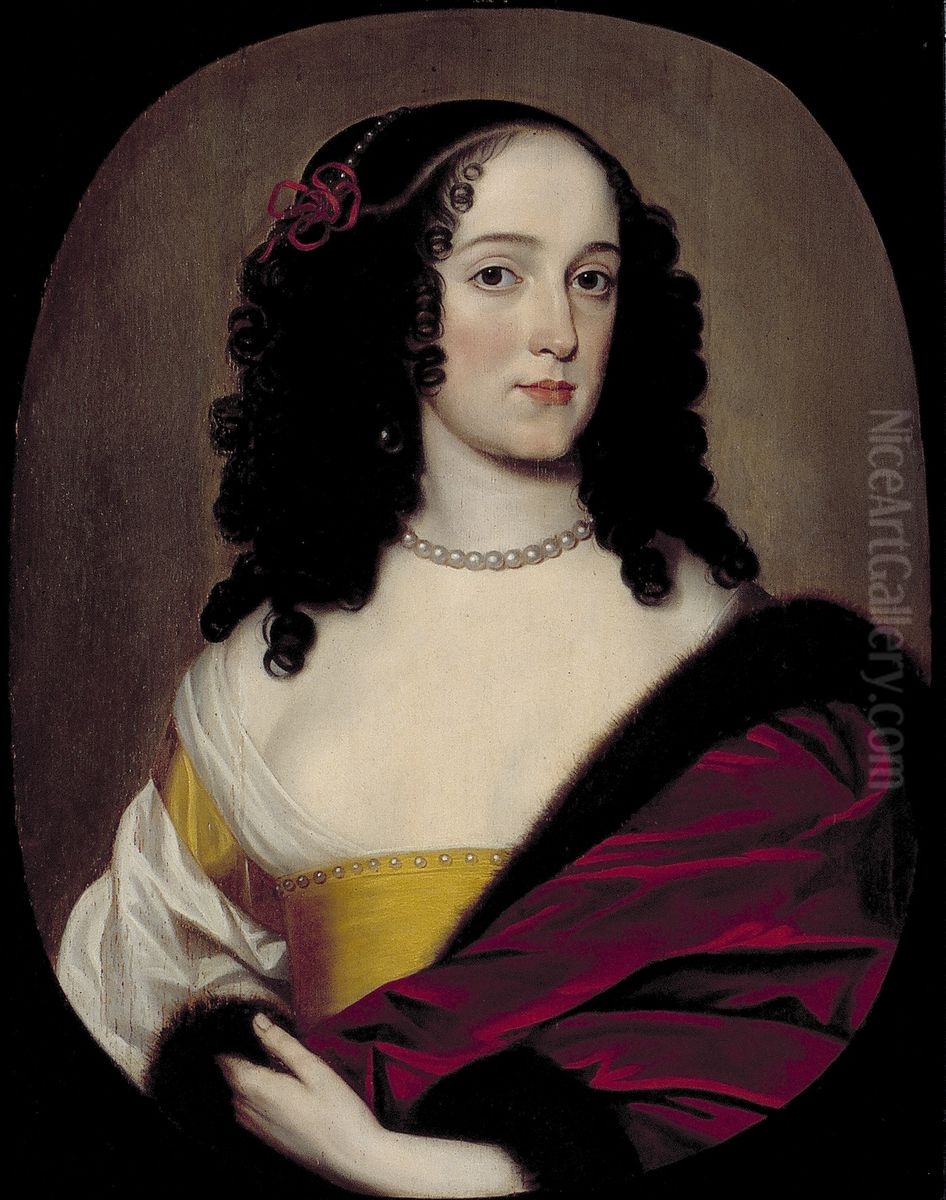 Portrait of een vrouw, mogelijk Anna Trajectina van Brederode (1625/26-1672), echgenote van George Hermann Reinhard, Graaf von Wied Oil Painting by Gerard van Honthorst