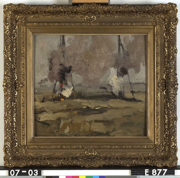 Pile drivers Oil Painting by George Hendrik Breitner