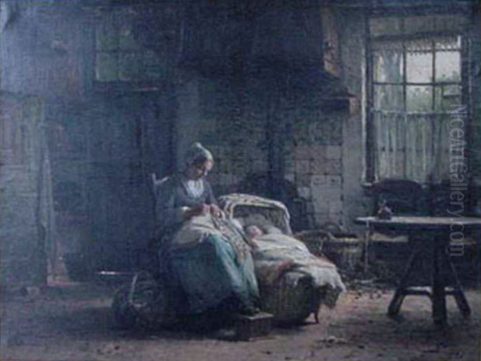 Het middagslaapje Oil Painting by Hendrik Valkenburg