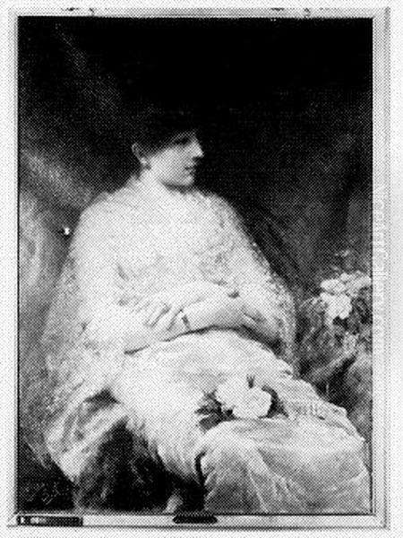 Portrait of a lady, seated Oil Painting by Willy Martens