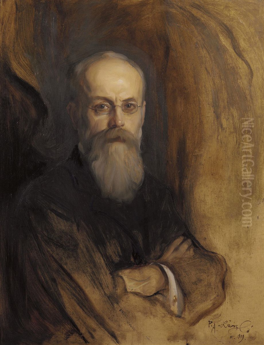 Jhr. Theodorus van Riemsdijk (1848-1923), algemeen rijksarchivaris Oil Painting by Philip de Laszlo