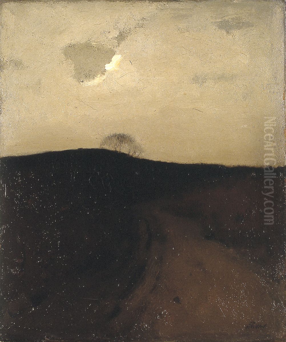 Heidelandschap bij avond Oil Painting by Willem Witsen