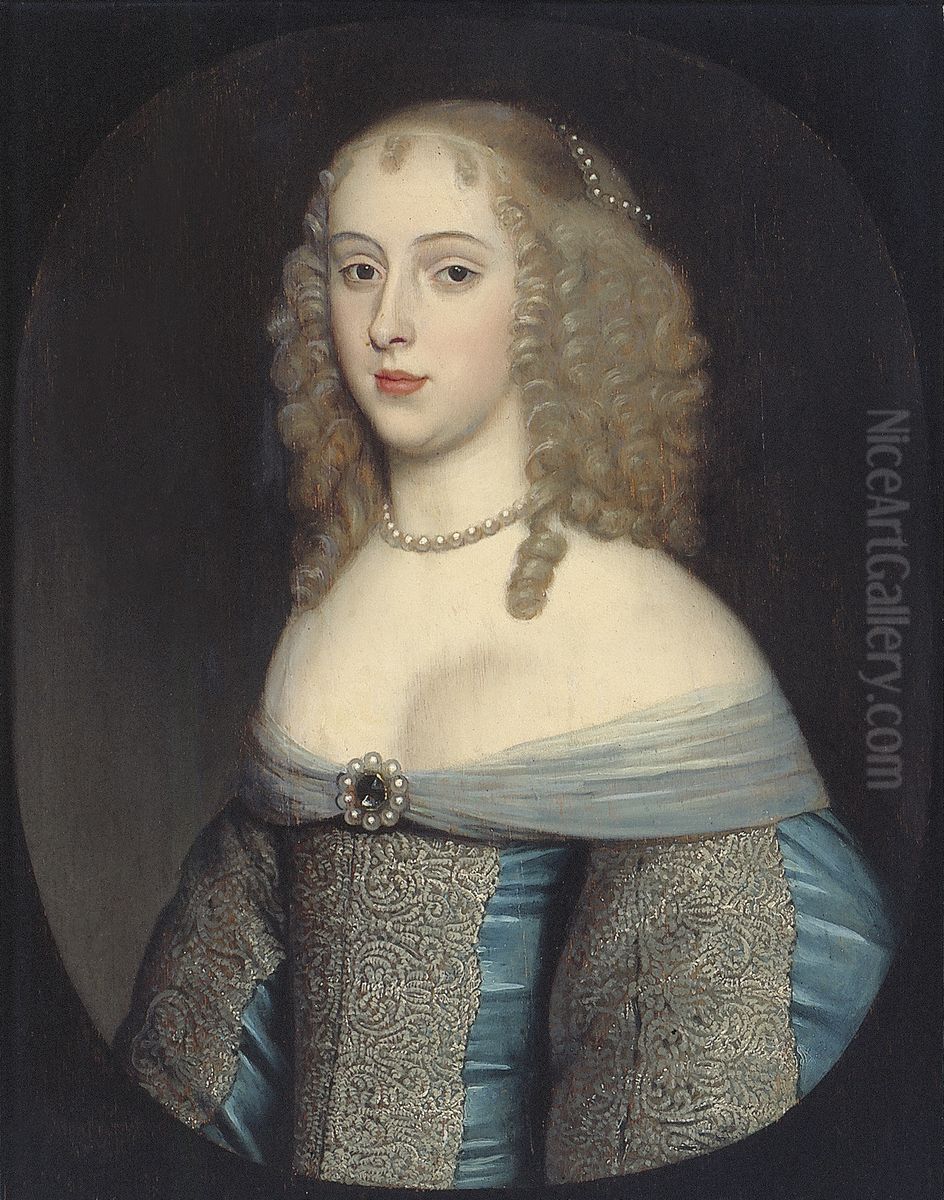 Portrait of Elisabeth van Nassau-Beverweerd (1633-1718) Oil Painting by Gerard van Honthorst